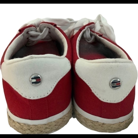 TOMMY HILFIGER Red Filip 2 Canvas Espadrille Sneakers - Picture 4 of 6